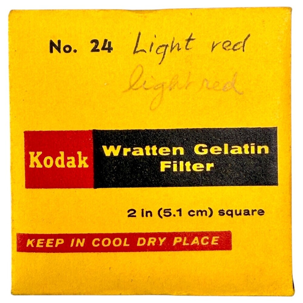 Kodak Wratten Gelatin Filter 51 mm / 2” #24 Light Red NOS Sealed w/writing on pk